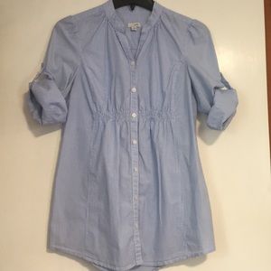 Anthropologie Odille blue stripe shirt blouse